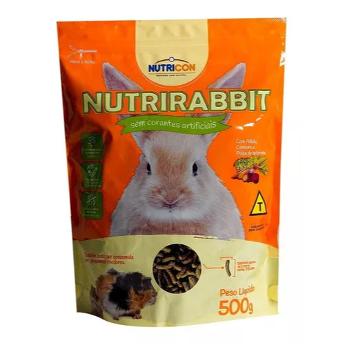 Ração Coelhos Roedores Nutrirabbit 500g - Nutricon